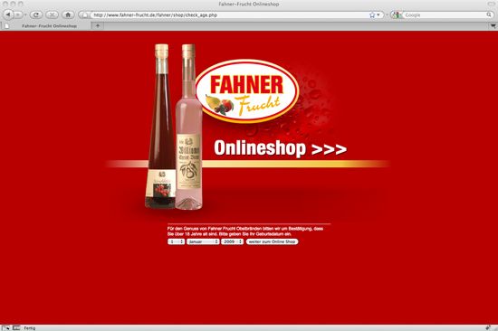 Fahner Frucht Onlineshop Startseite